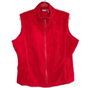 Vintage Woolrich Kinsdale Red Corduroy Vest Size XL Zip Up Cabincore Cowgirl